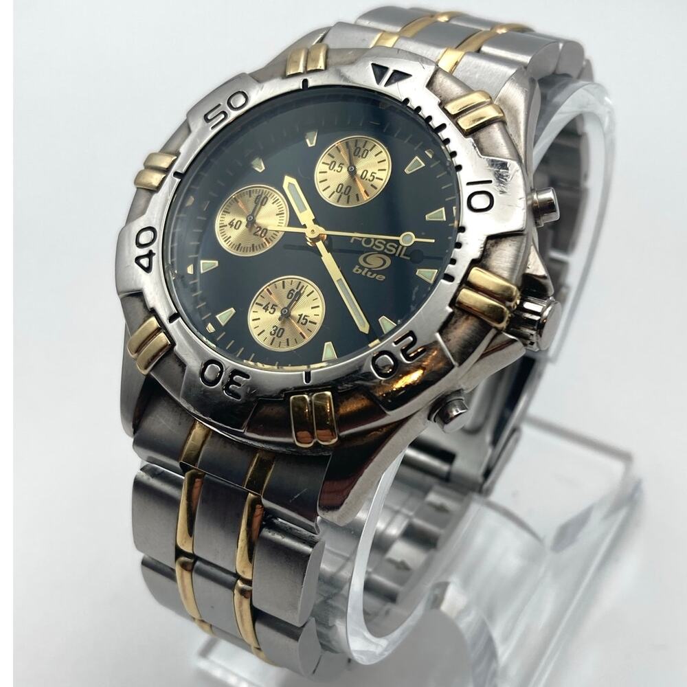 Fossil Blue Men's Chronograph Watch 40mm - Fresh Battery WR 50m Wrist 6.25-6.5"